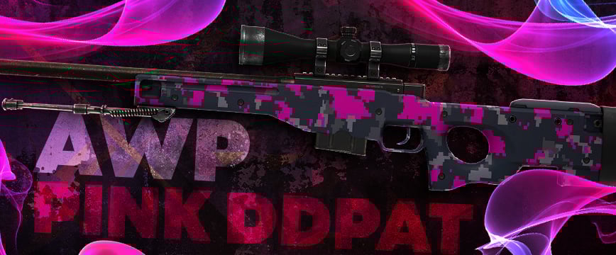 AWP | Pink DDPAT – a CS2 (CS:GO) sniper rifle skin featuring a vibrant pink digital camouflage pattern, popular among players looking for standout pink CS2 skins.