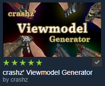 Crashz' Viewmodel Generator - eine CS2 (CS:GO) Workshop-Map zum Anpassen der Waffen-Viewmodel-Einstellungen.