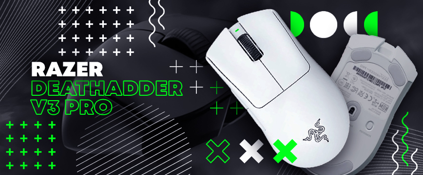 Razer DeathAdder V3 Pro in sleek white finish displayed from multiple angles, a top-tier wireless gaming mouse recognized as a csgo pro mouse for its ergonomic shape and ultra-light design favored by professional players.