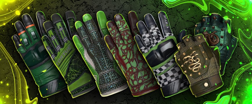 green gloves from Hellcase gloves case
