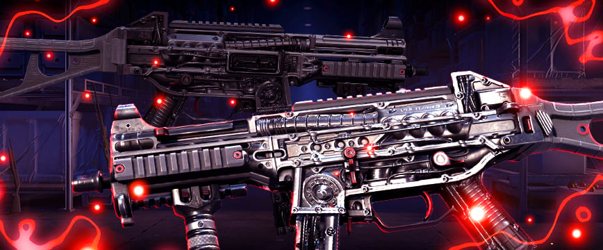 UMP-45 | Motorized – detailed engine-themed skin from Kilowatt Case, resembling a car engine with intricate tubing.