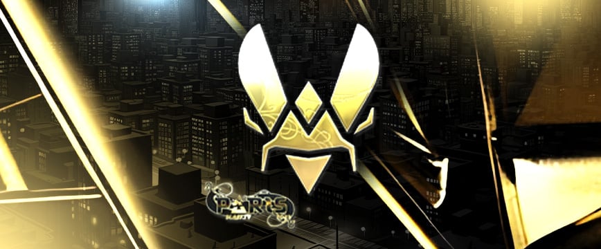 Vitality (Gold) Sticker from Paris 2023 showcasing a golden bee and geometric details, symbolizing team achievements in esports.