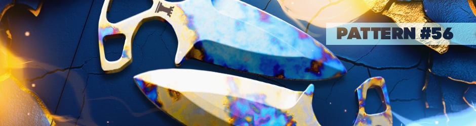 Shadow Daggers Case Hardened Pattern #56 Blue Gem – Tier 1 skin with the highest blue coloration, rarest and most valuable among Shadow Daggers.