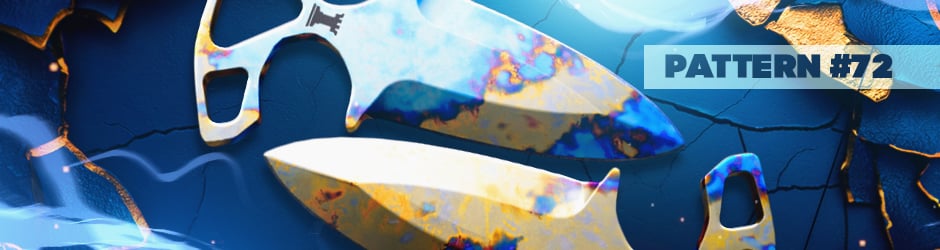 Shadow Daggers Case Hardened Pattern #72 Blue Gem – Tier 4 skin with minimal blue, affordable and collectible CS2 item.