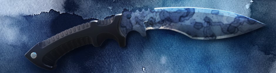 Rugged CS2 Kukri Knife Stained skin with silver acid-washed blade and battle-worn look