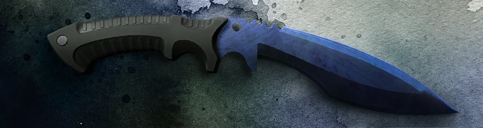 Traditional Kukri Knife Blue Steel skin in CS2 with dark blue metallic finish and clean design