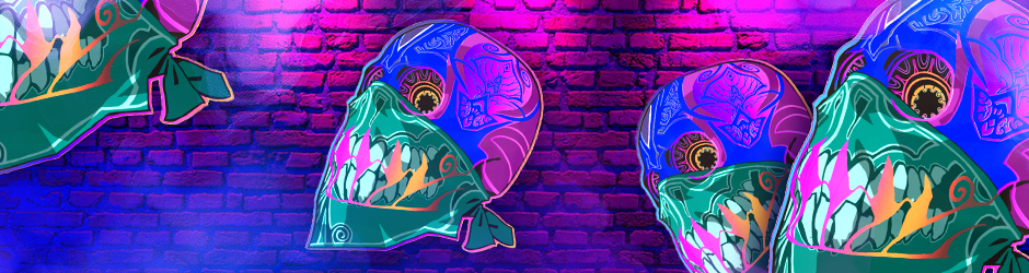 Perry (Holo) CS2 sticker showing a colorful skull with a translucent bandana, found in the Sugarface Capsule.