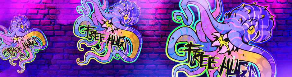 Free Hugs (Holo) CS2 sticker featuring a vibrant octopus with spread tentacles and sharp teeth, part of the Feral Predators Capsule.