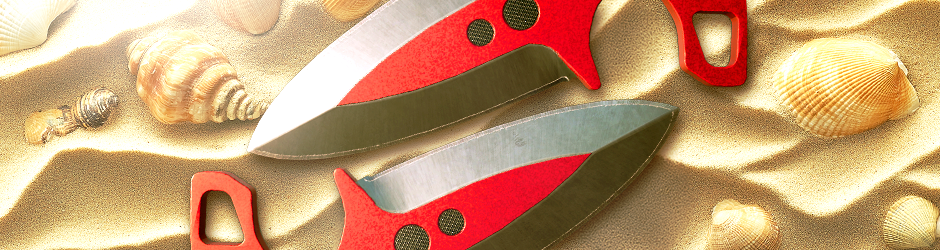 Shadow Daggers Autotronic Factory New CS2 skin featuring sleek silver metal blades accented with bold red highlights in a modern, tech-inspired design.