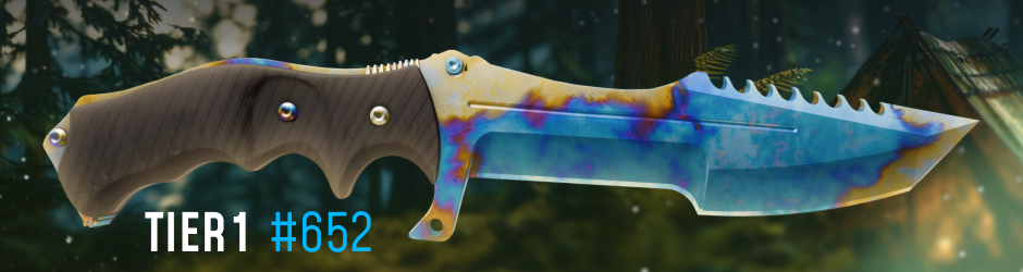 Huntsman Knife Case Hardened Pattern #652