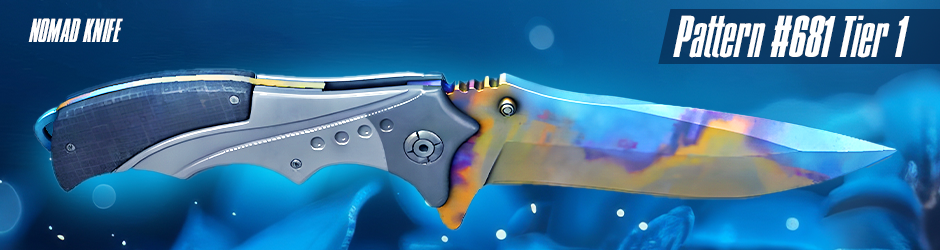 Nomad Knife Case Hardened Blue Gem Pattern #681