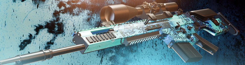 SCAR-20 Grotto CS2 skin with frosty blue and black color scheme