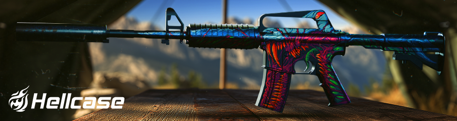 M4A1-S Hyper Beast skin in CS2 featuring neon monster artwork and aggressive colorful design
