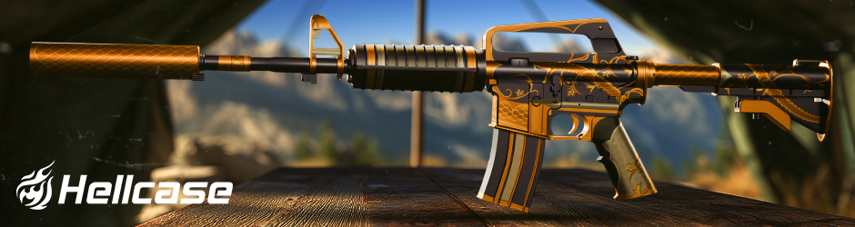 M4A1-S Golden Coil skin in CS2 with gold snake pattern and black premium finish