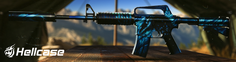 M4A1-S Nightmare skin in CS2 with dark demonic artwork and blue glowing accents
