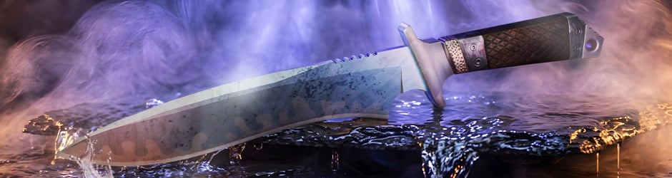 Classic Knife Blue Steel skin in CS2 with blue-gray metallic finish